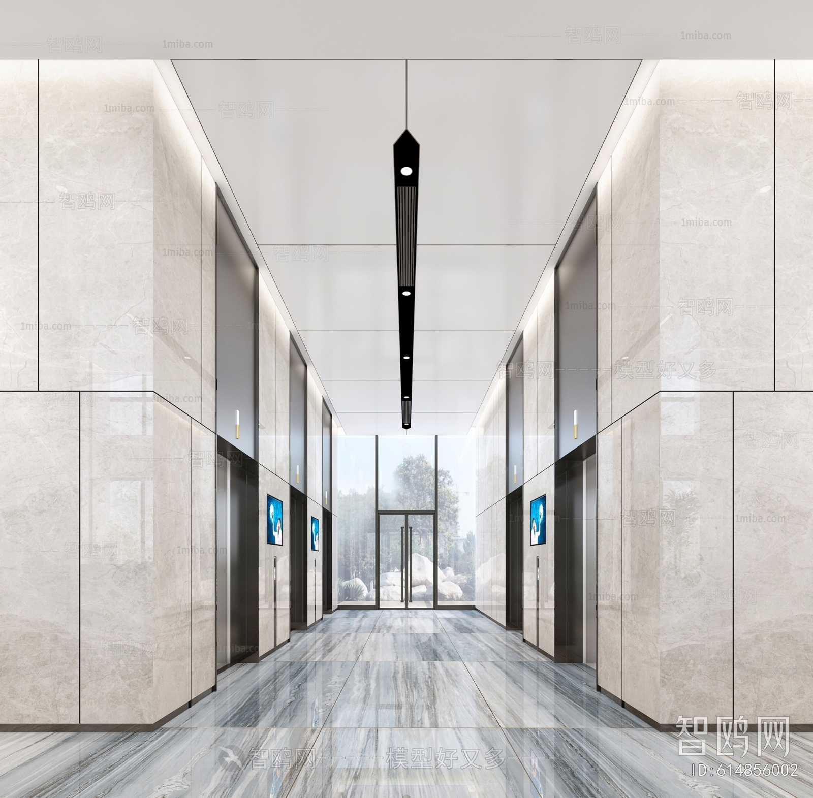 Modern Office Elevator Hall