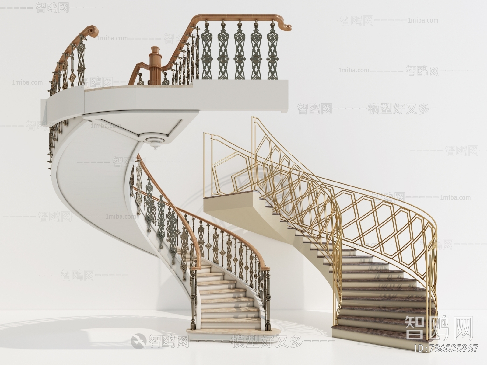 Simple European Style Rotating Staircase