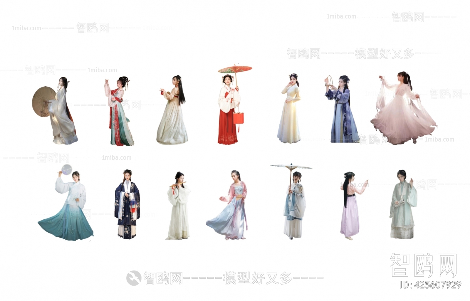 新中式古典汉服女人美女