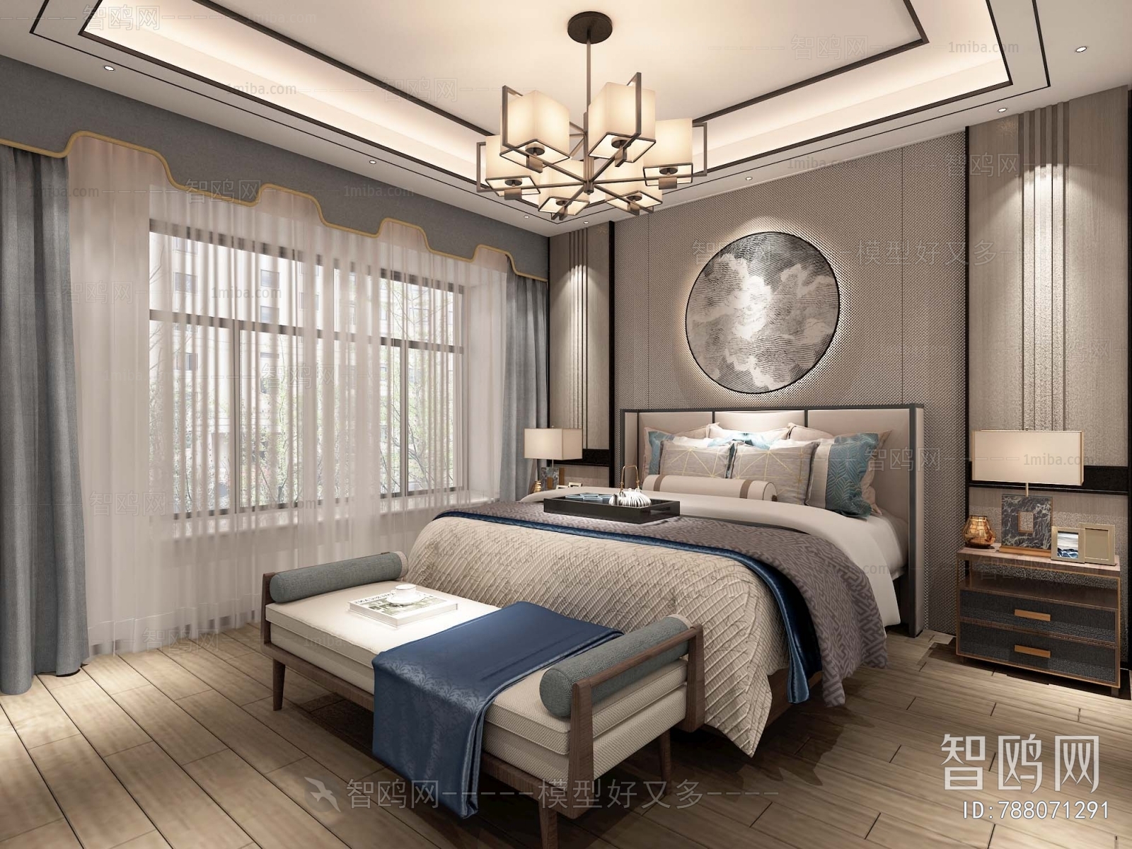 New Chinese Style Bedroom