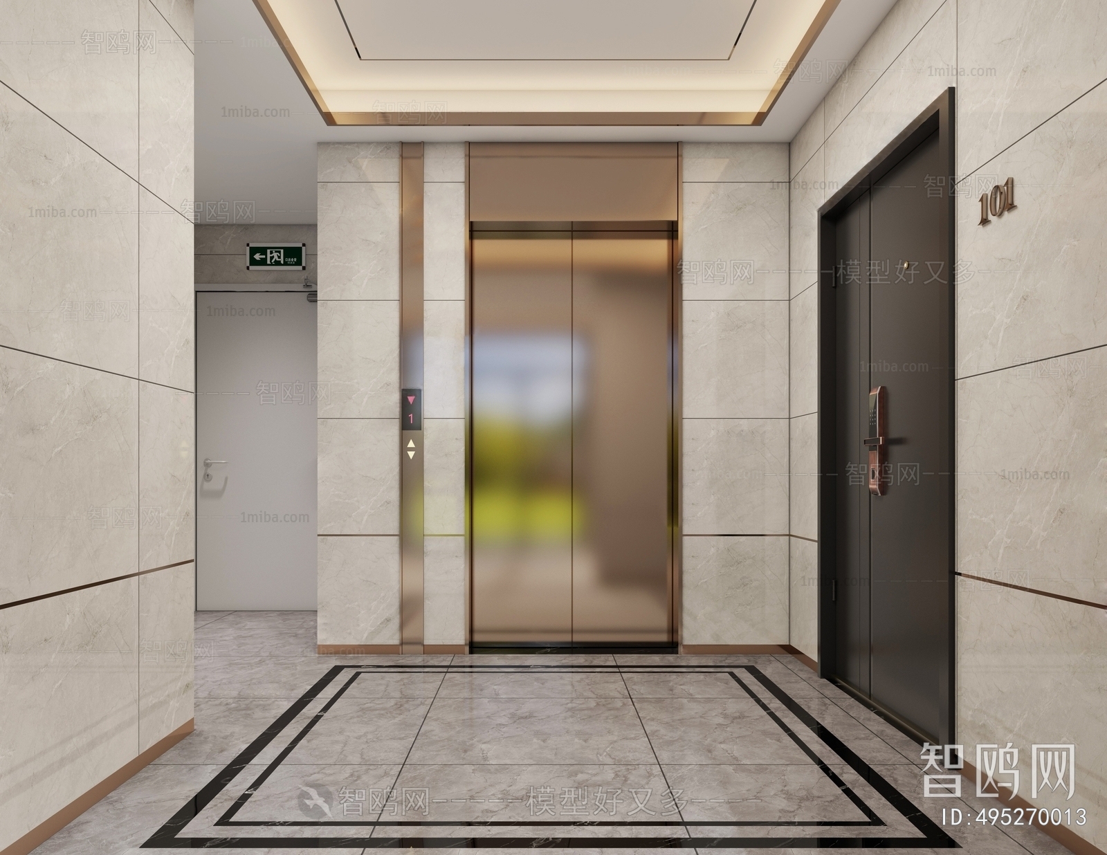 Modern Office Elevator Hall