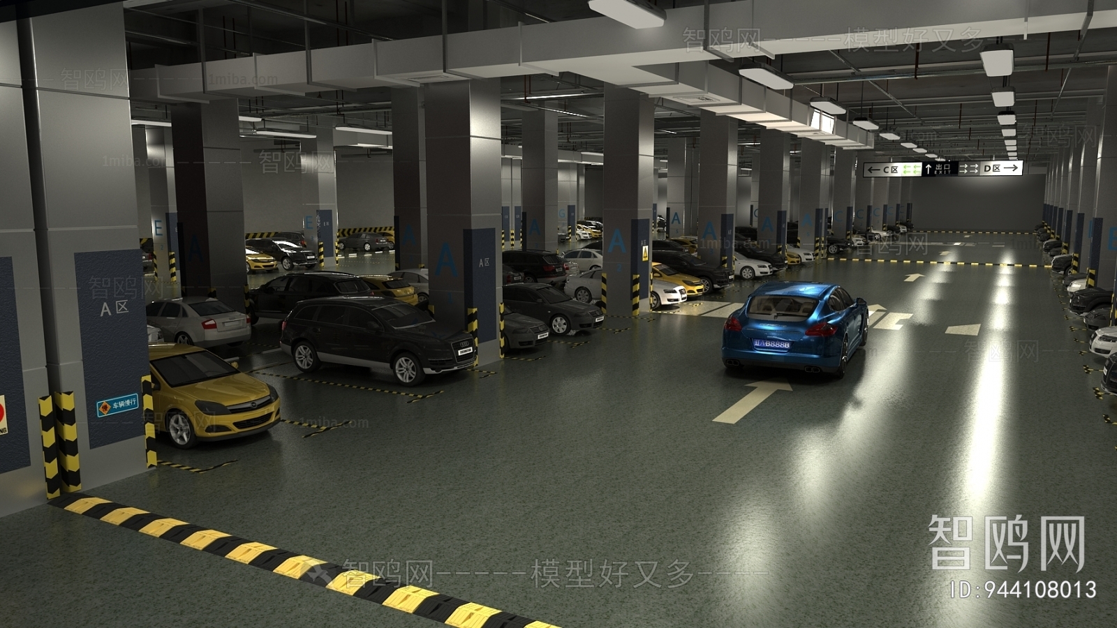 Modern Underground Parking Lot