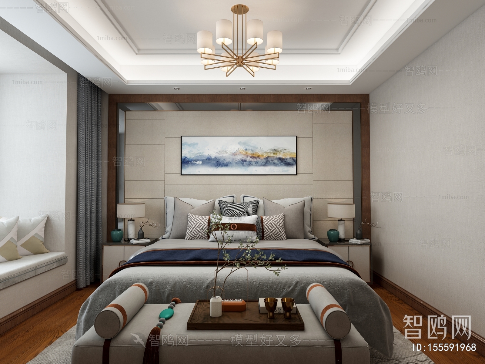 New Chinese Style Bedroom