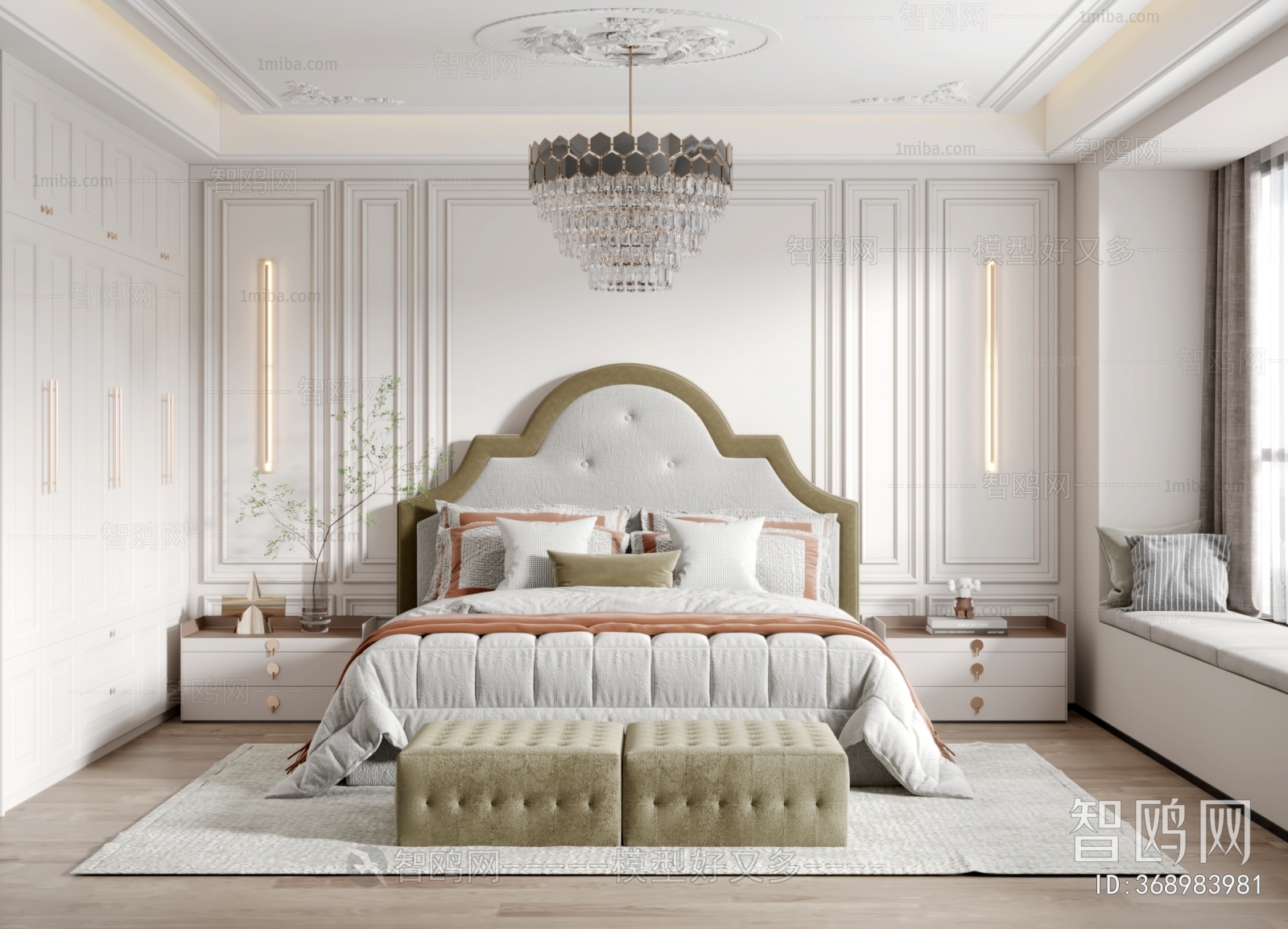 Simple European Style Bedroom