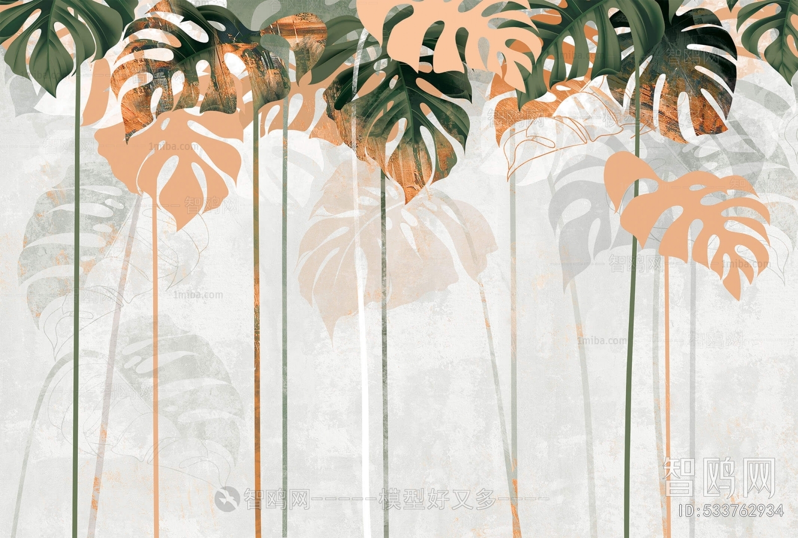 Animal And Plant Pattern Wallpaper