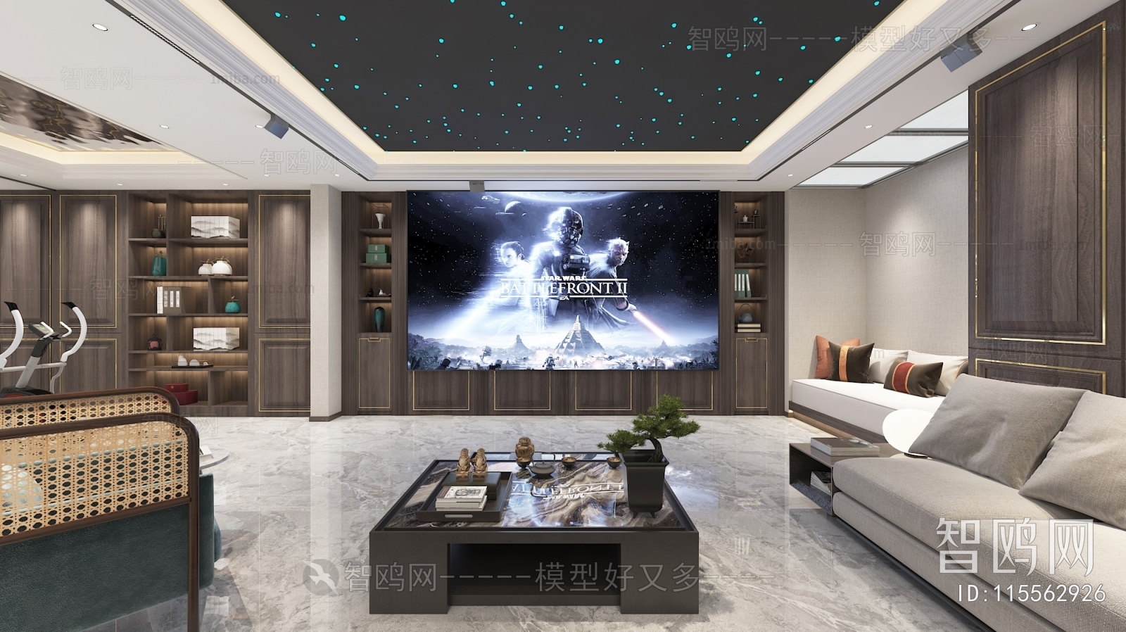 New Chinese Style Audiovisual Room