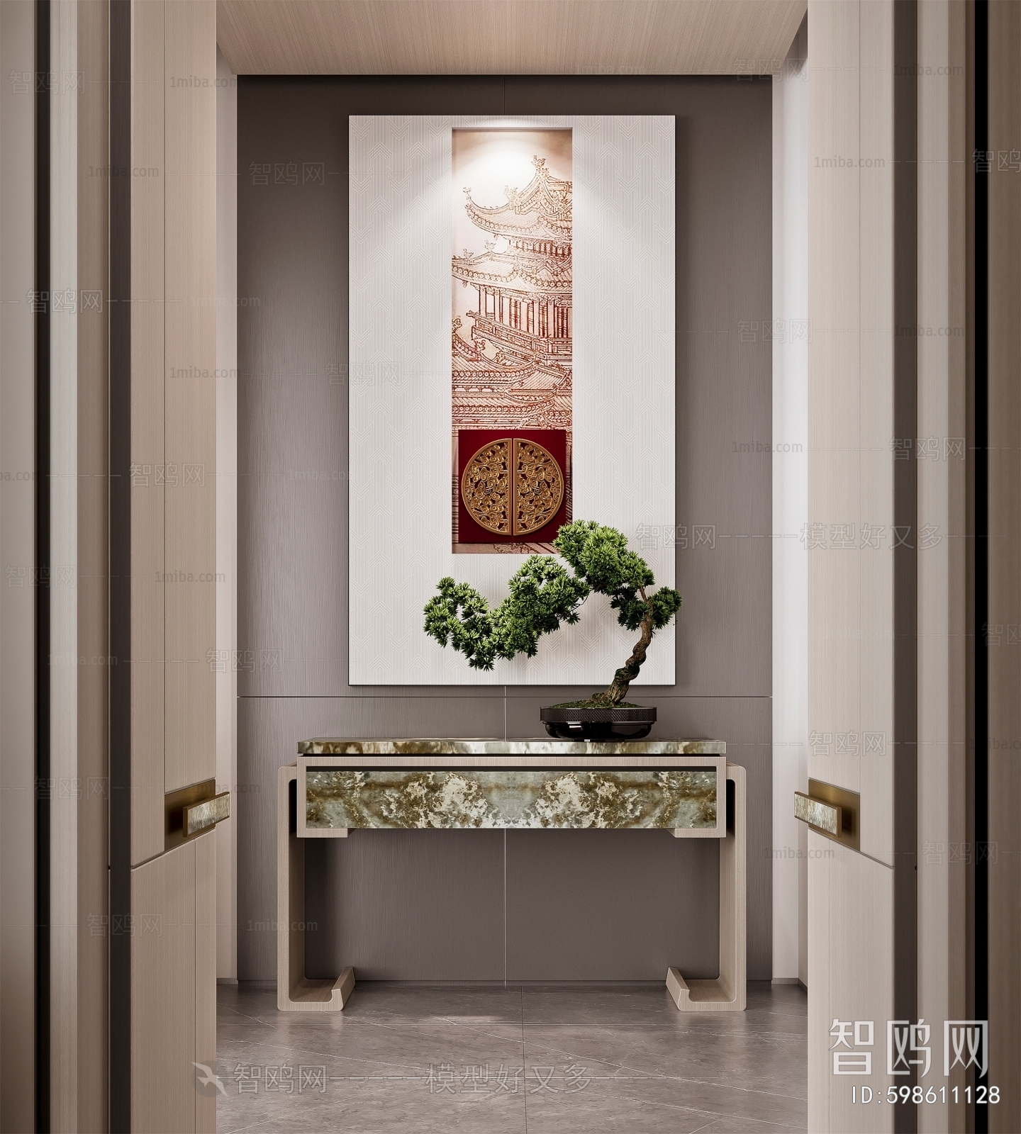 New Chinese Style Entrance Cabinet