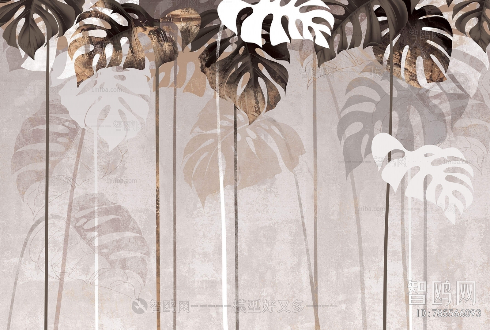 Animal And Plant Pattern Wallpaper