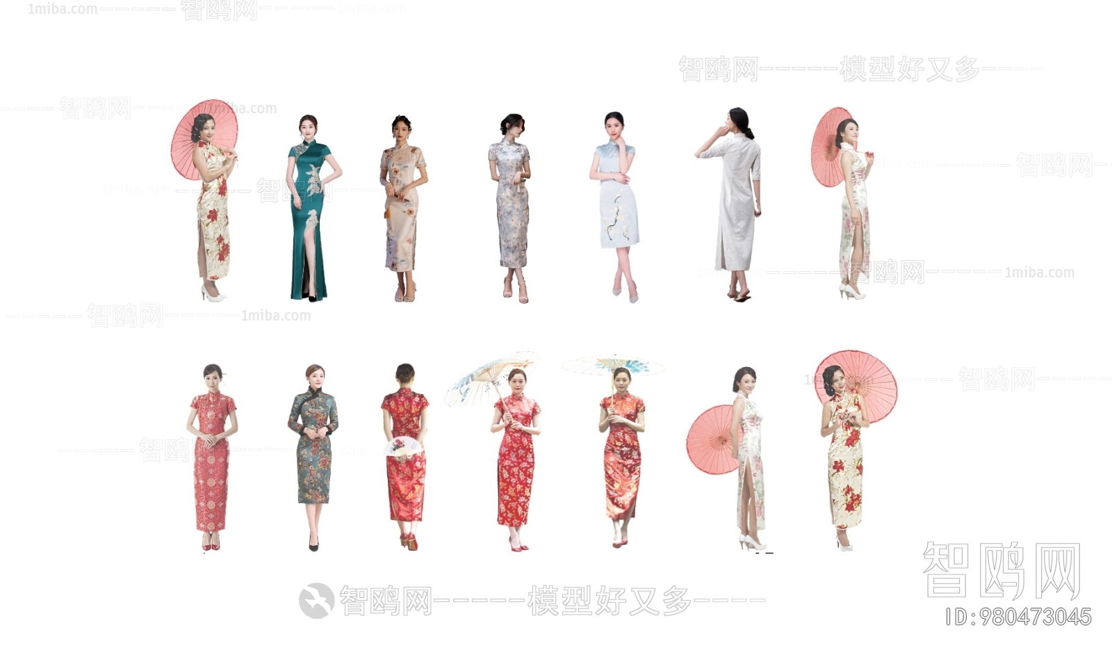新中式旗袍古风女人美女