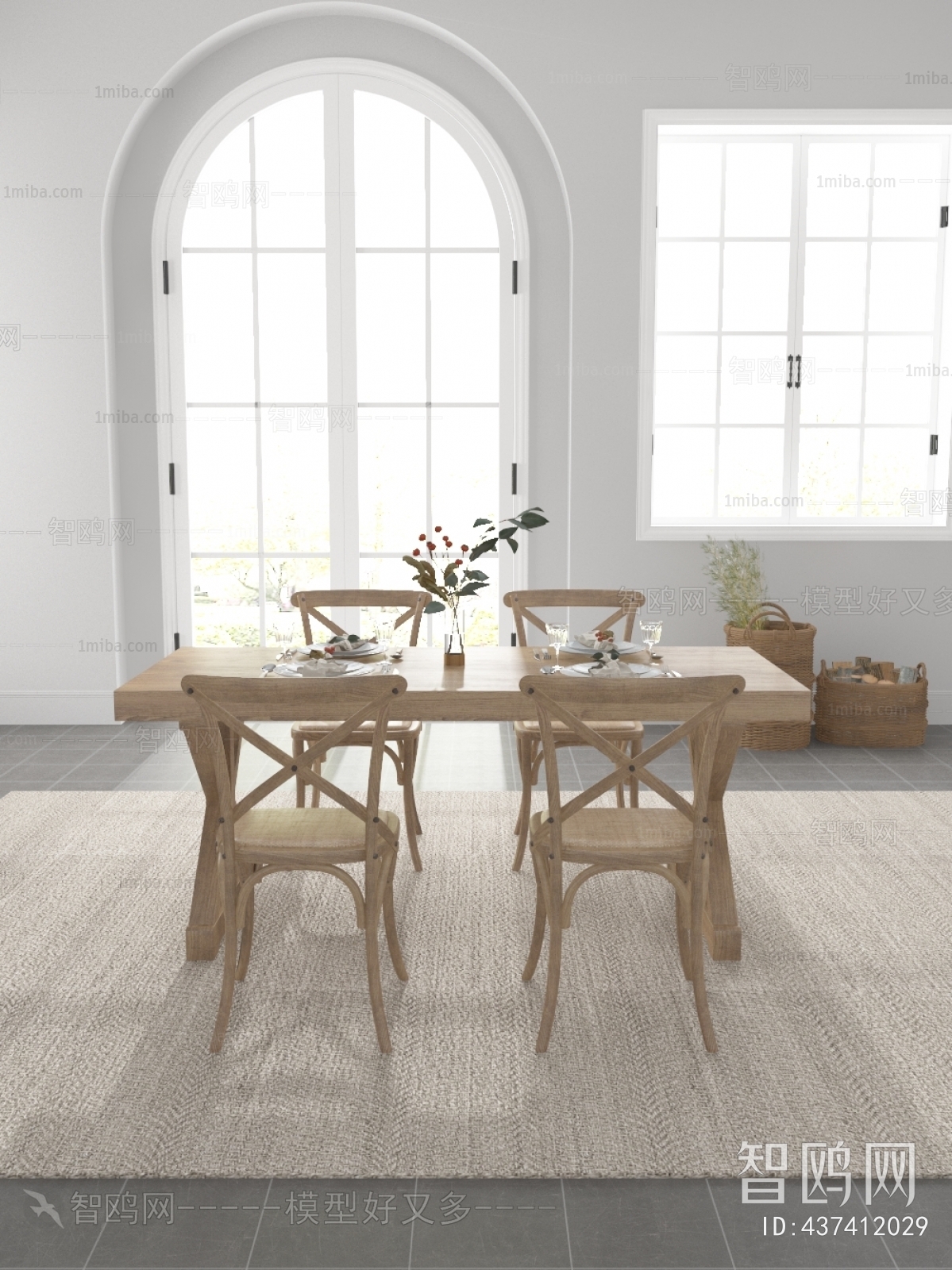 Simple European Style Dining Table And Chairs