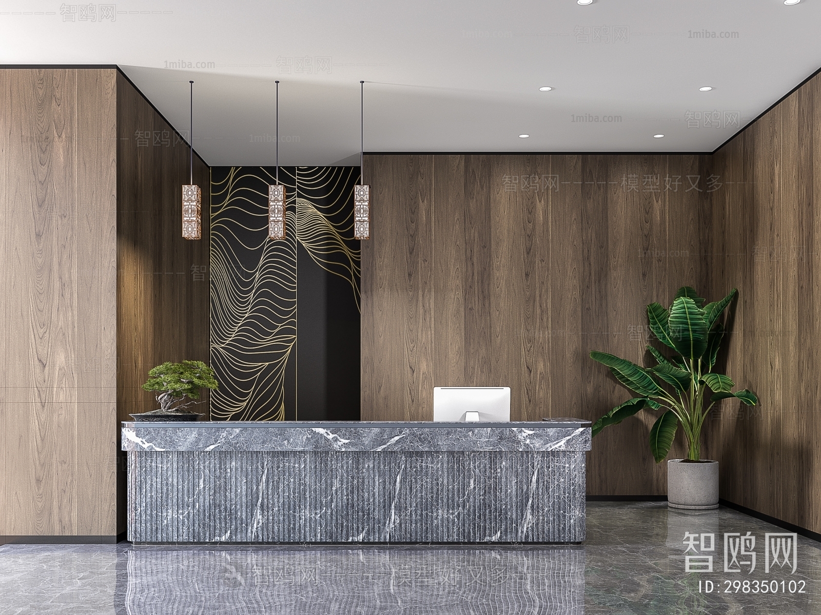 New Chinese Style Office Reception Desk