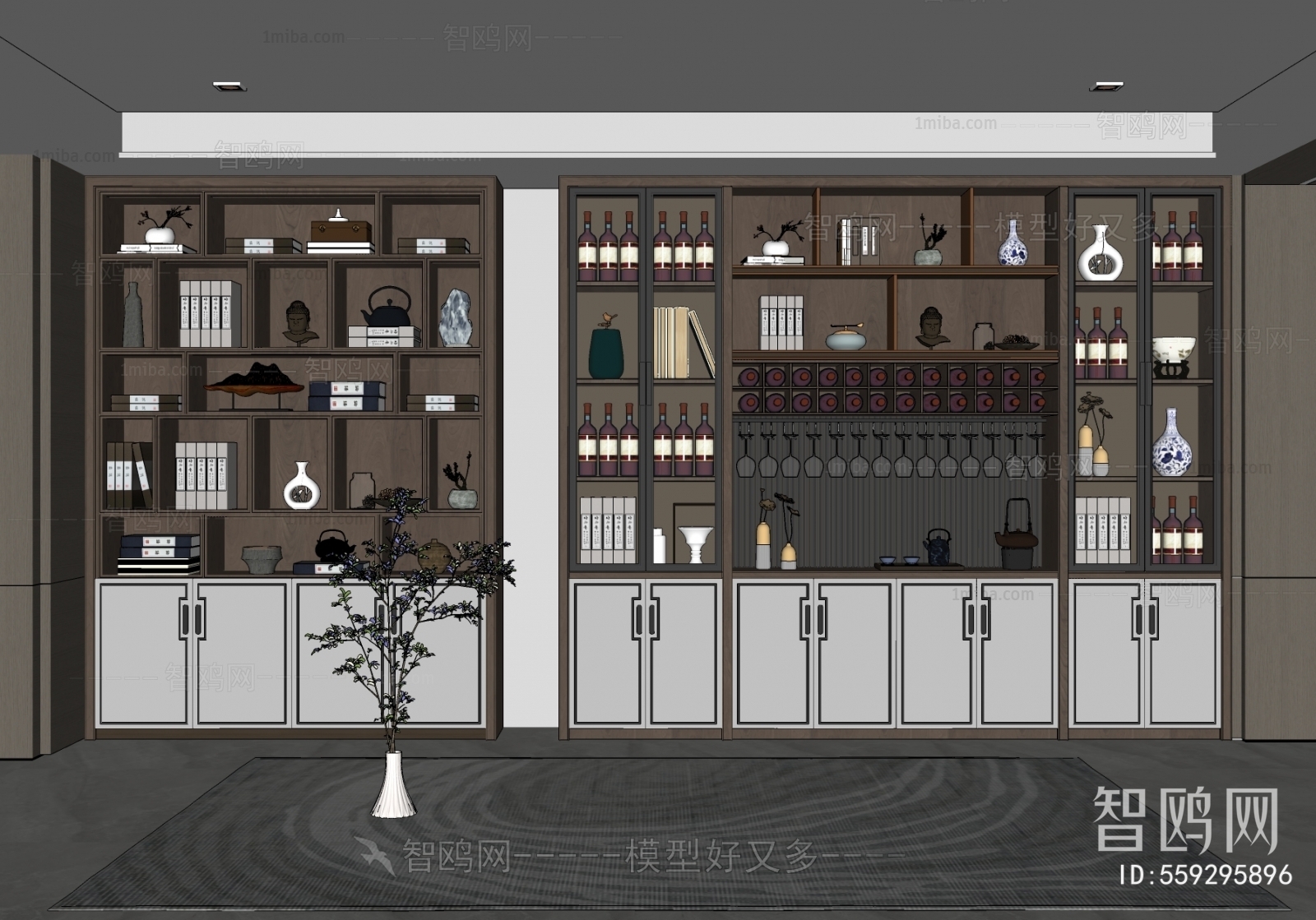 New Chinese Style Wine Cabinet