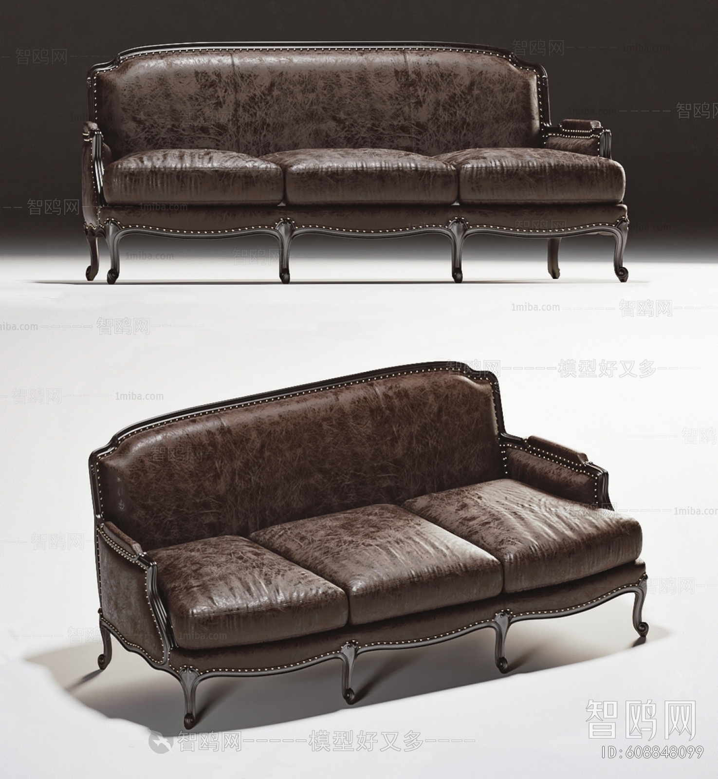 European Style Classical Style Three-seat Sofa
