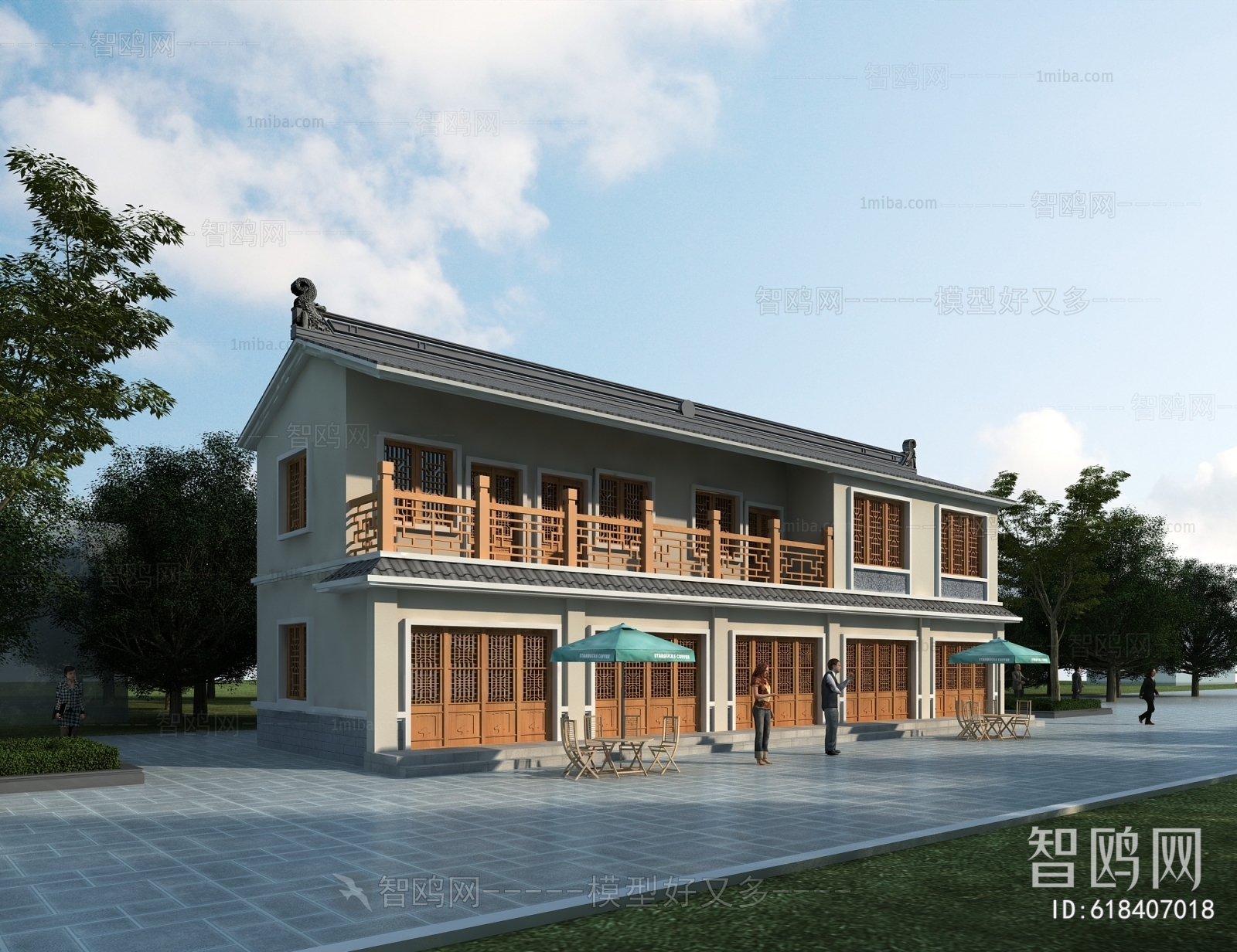 New Chinese Style Ancient Architectural Buildings