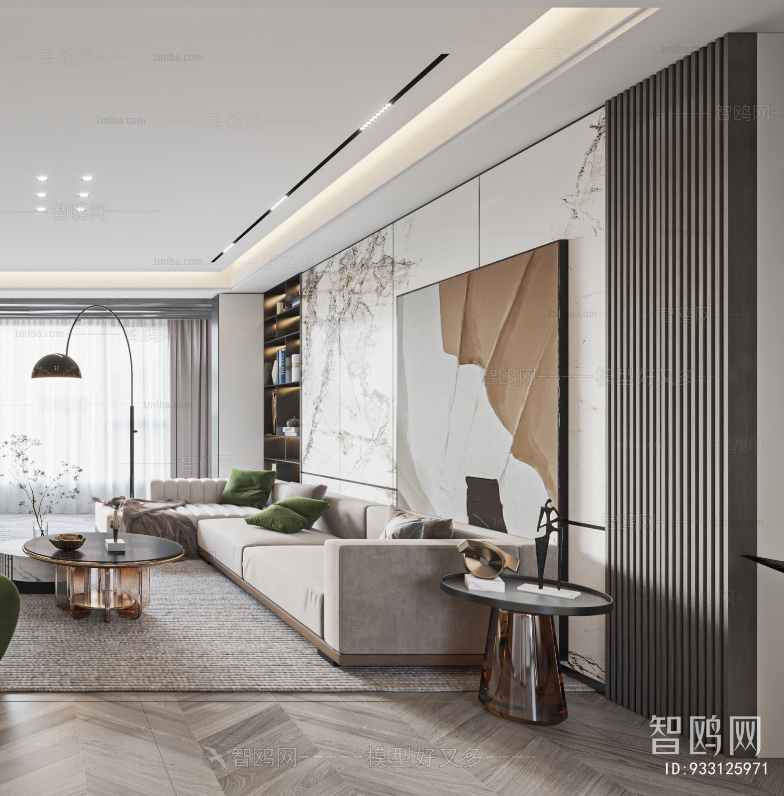现代客厅3D模型下载_3dmax现代客厅模型编号933125971-智鸥网