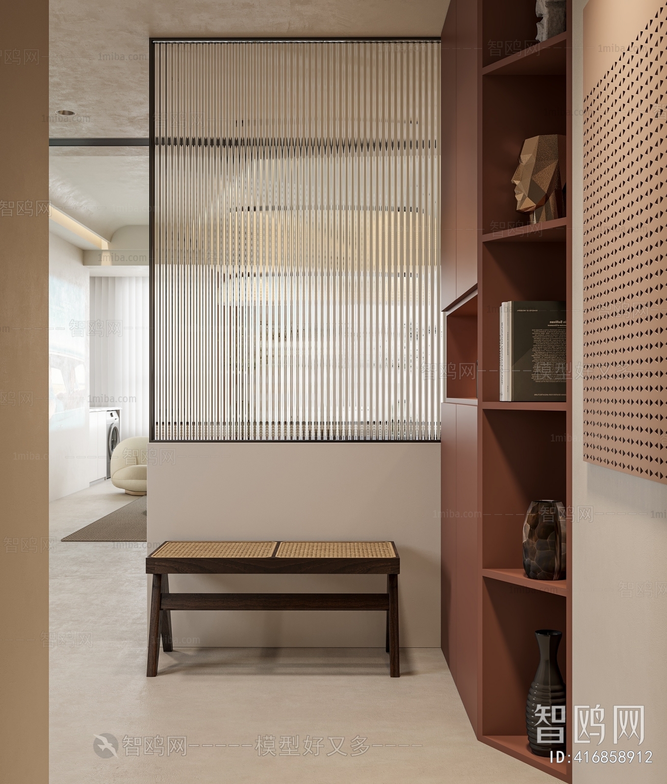 Modern Wabi-sabi Style Hallway