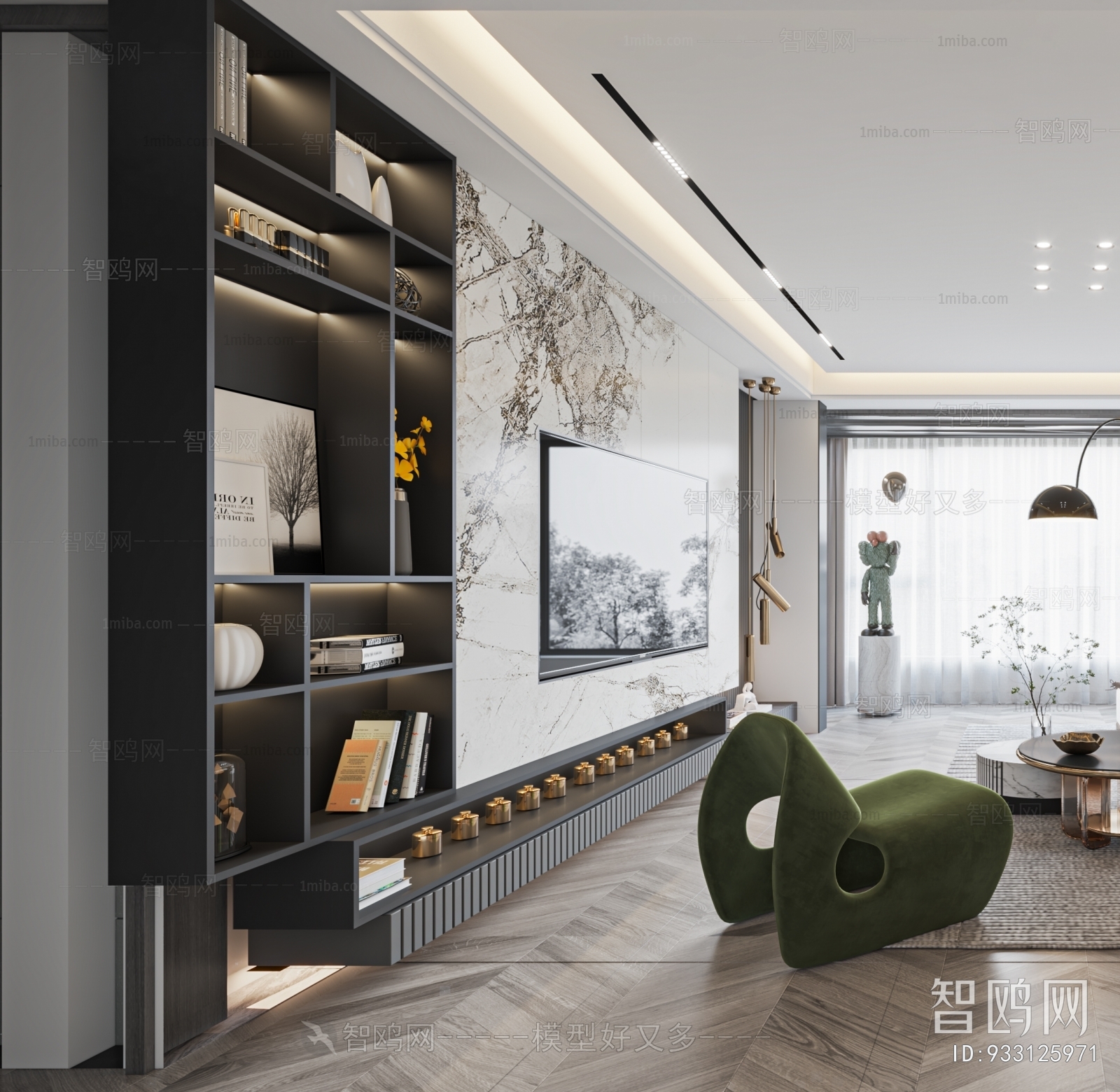 现代客厅3D模型下载_3dmax现代客厅模型编号933125971-智鸥网