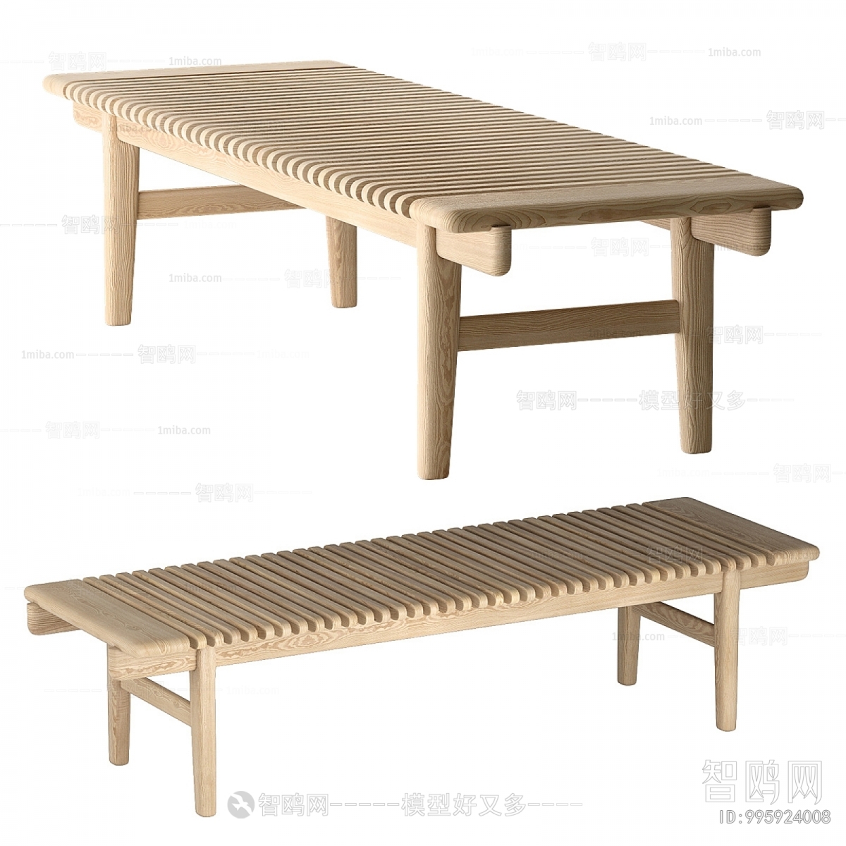 日式实木长凳