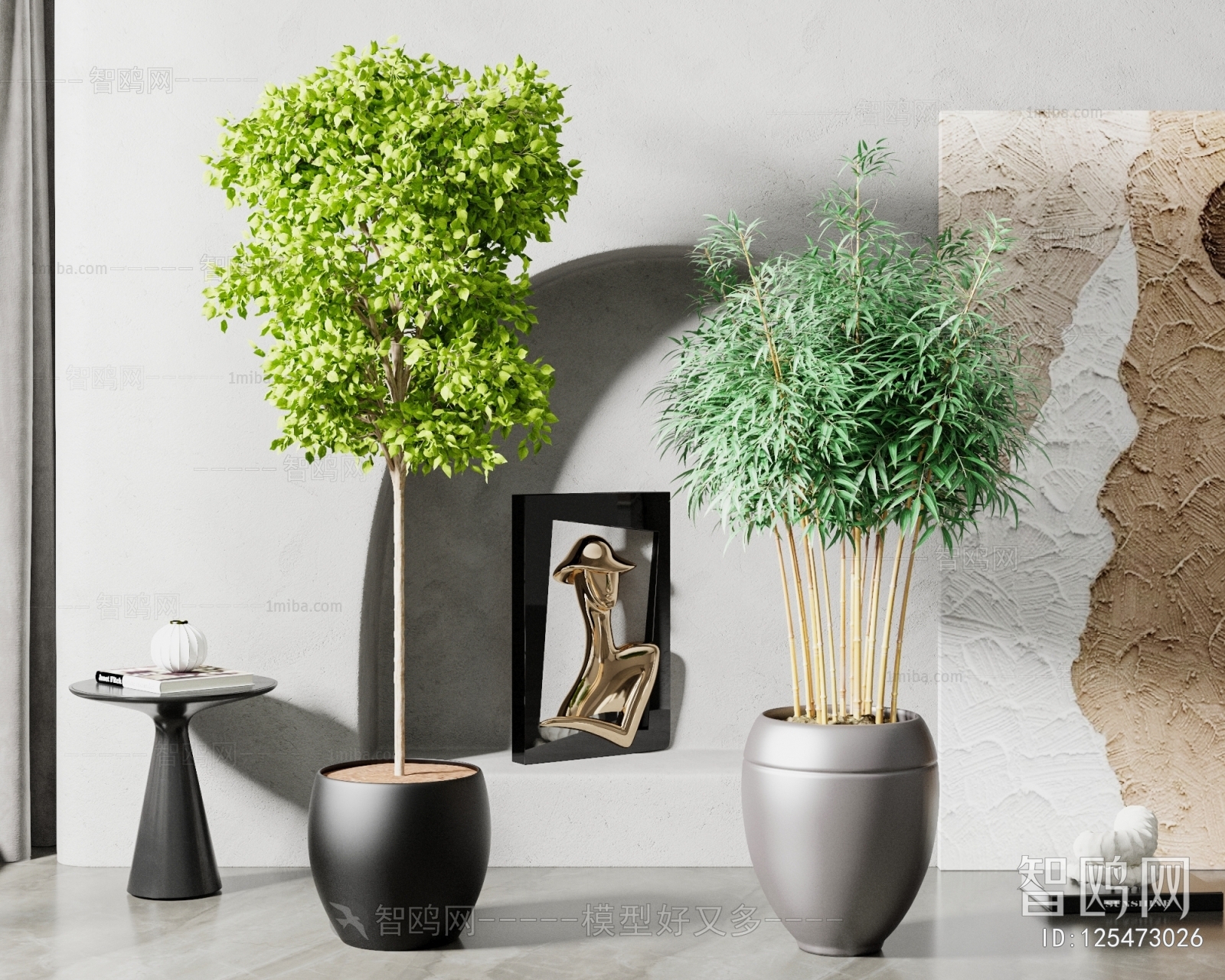 Modern Potted Green Plant