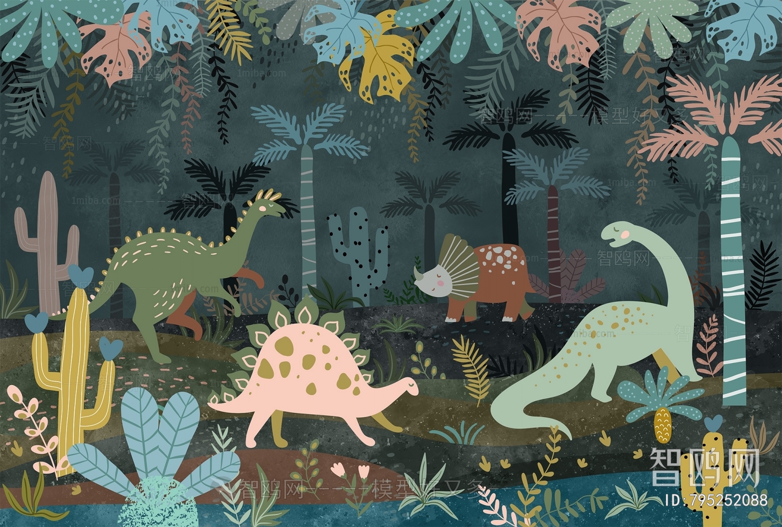 Animal And Plant Pattern Wallpaper