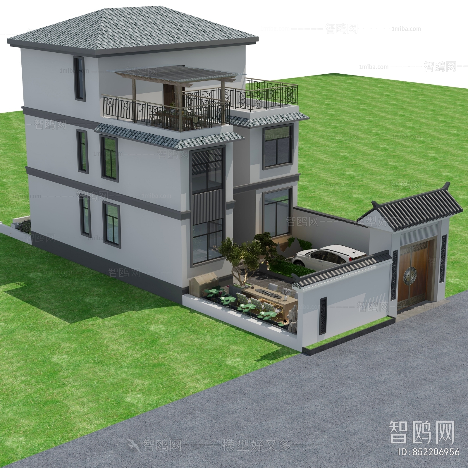 New Chinese Style Villa Appearance