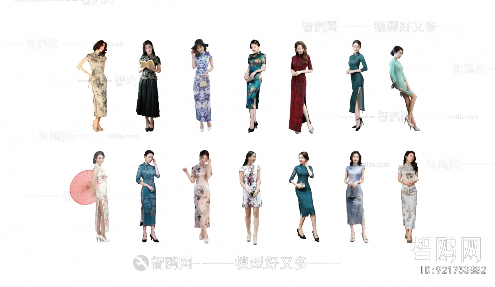 新中式古风旗袍女人美女