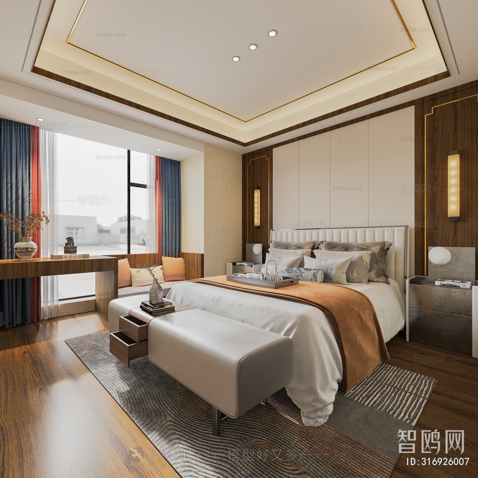 New Chinese Style Bedroom