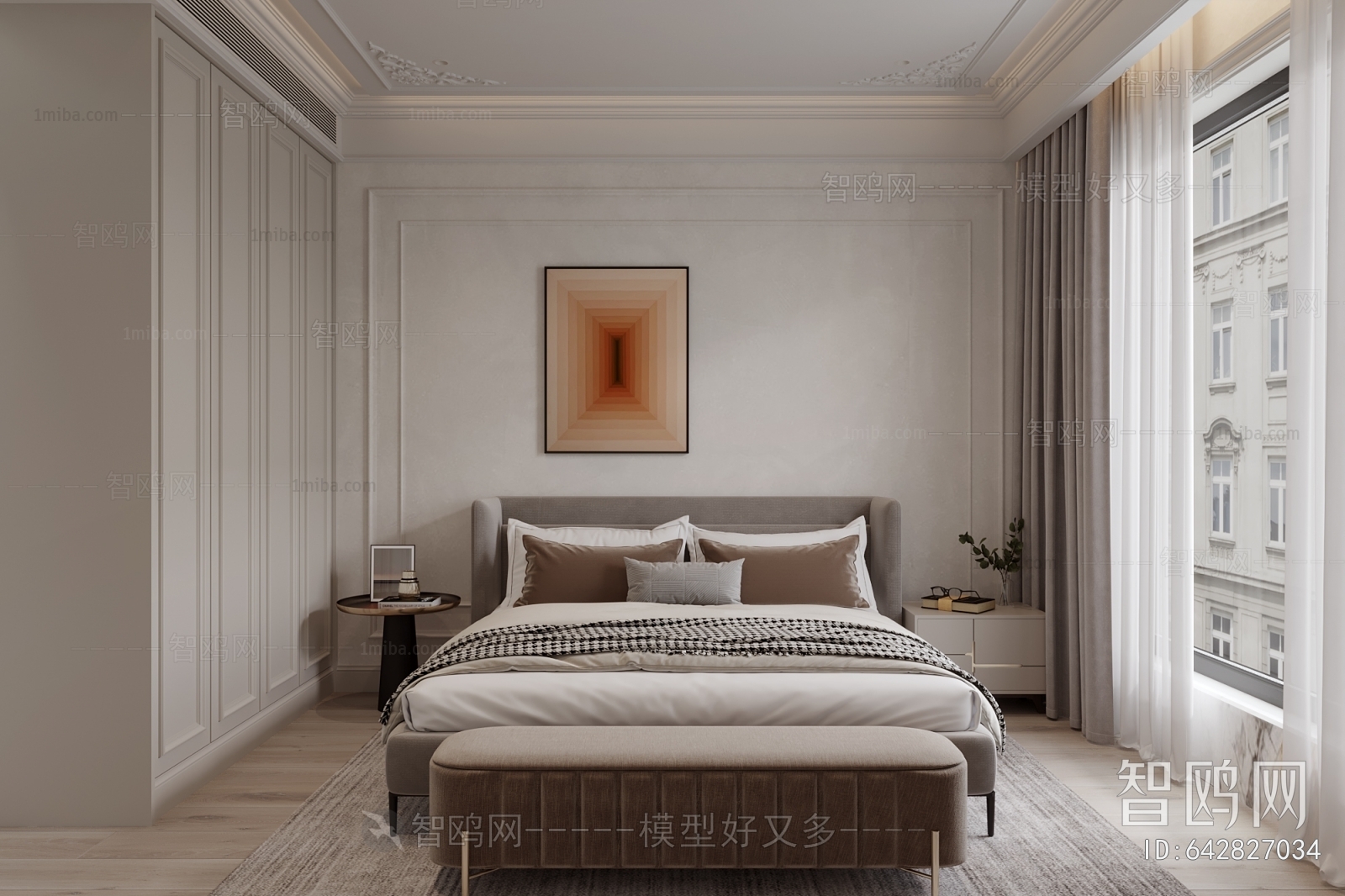 Simple European Style Bedroom