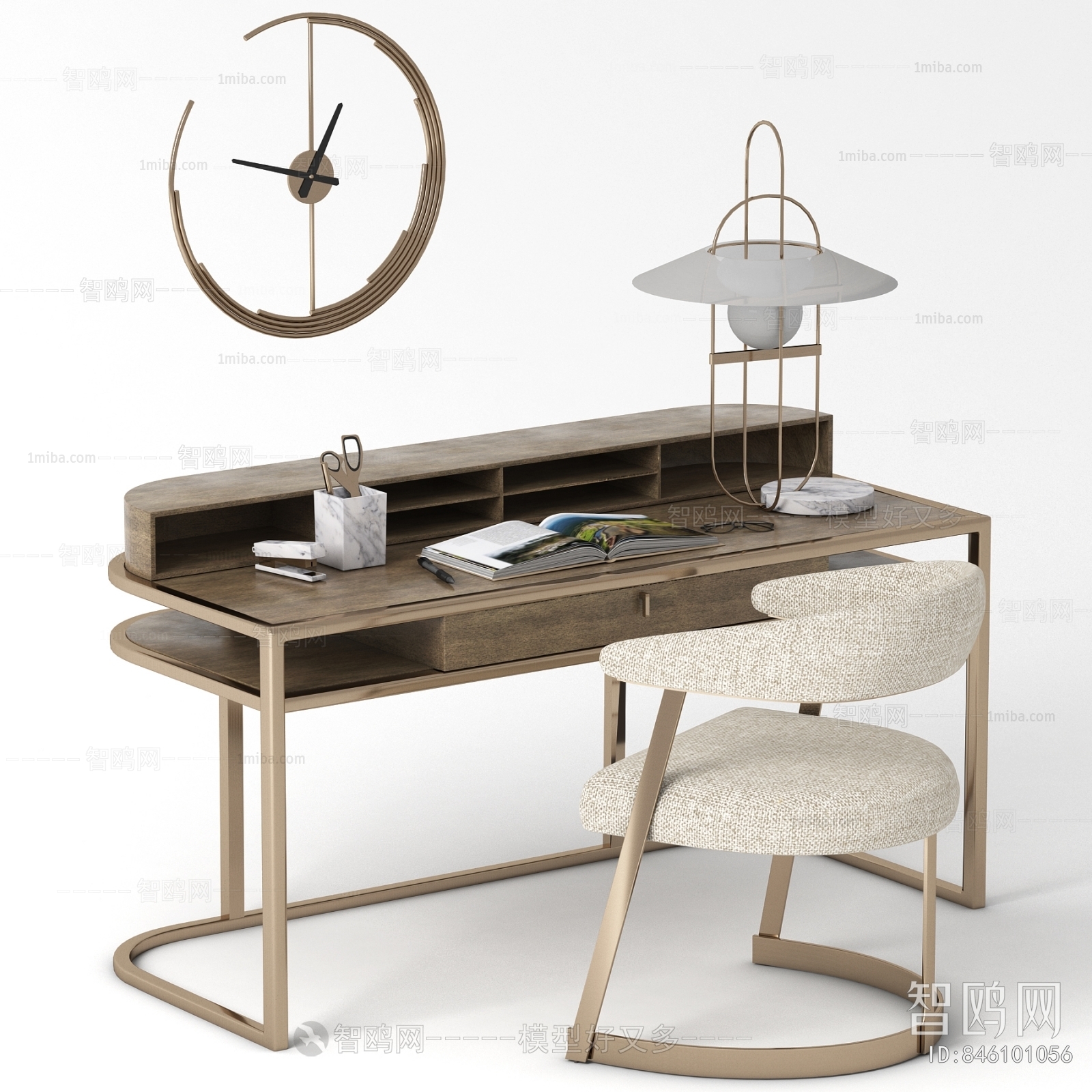 Simple European Style Computer Desk And Chair