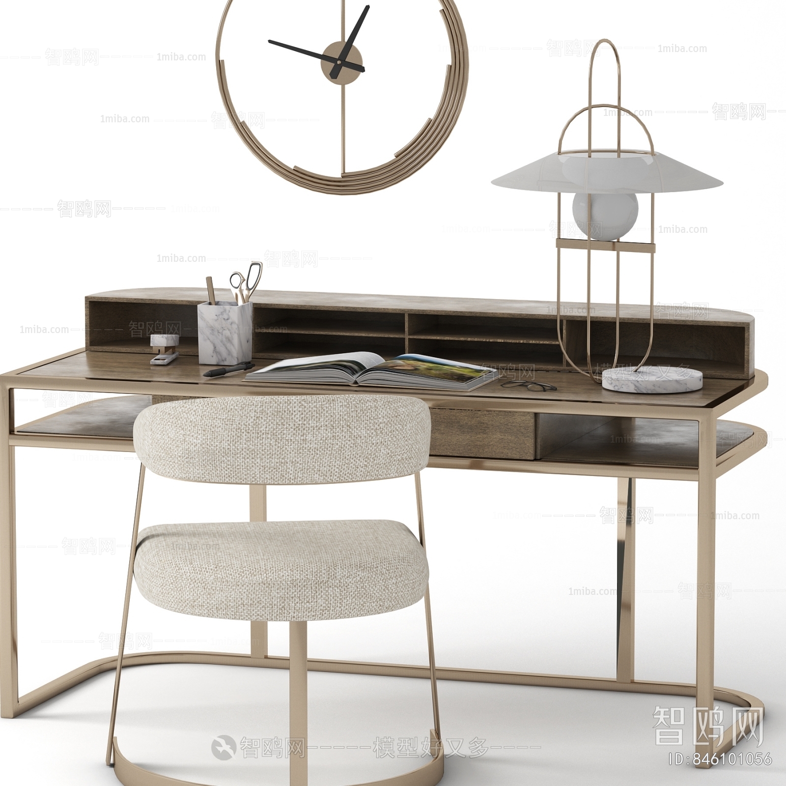 Simple European Style Computer Desk And Chair