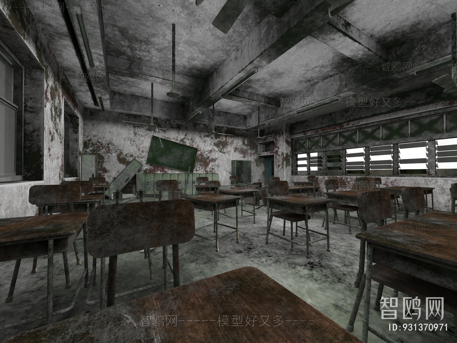 工业风废弃的教室