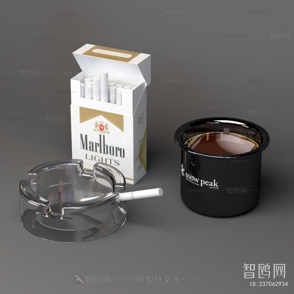 现代香烟，烟灰缸