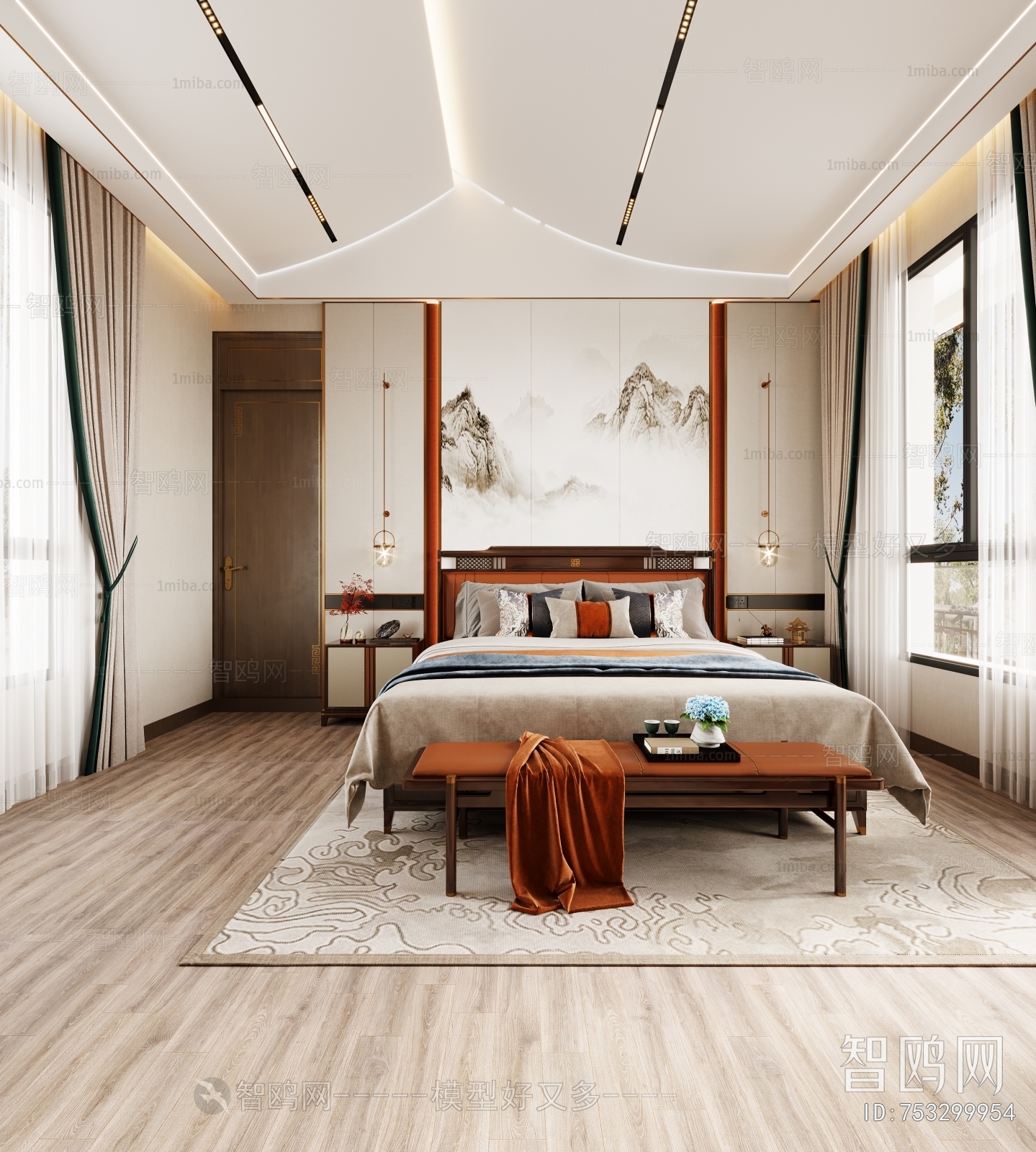 New Chinese Style Bedroom