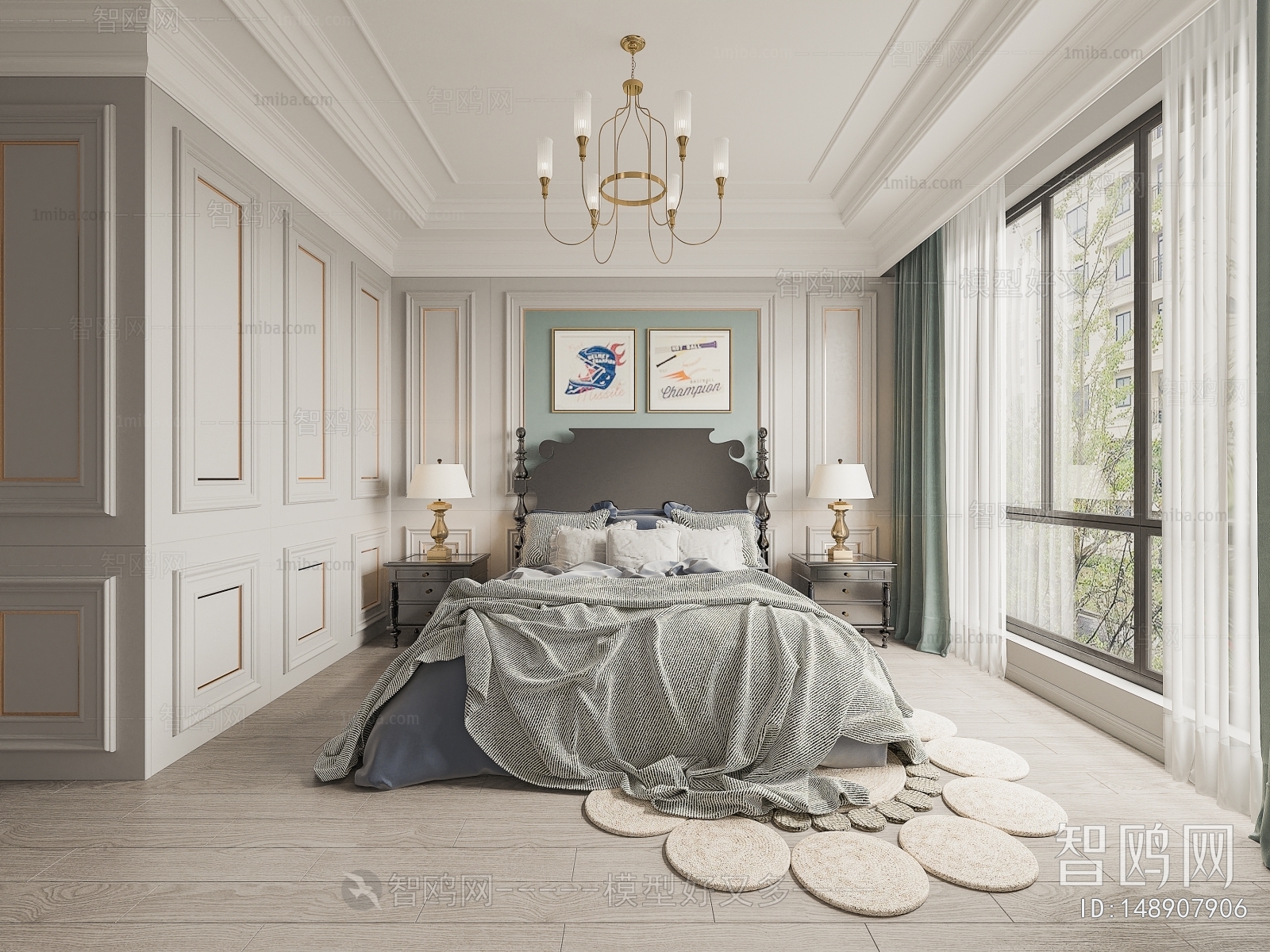 Simple European Style Bedroom