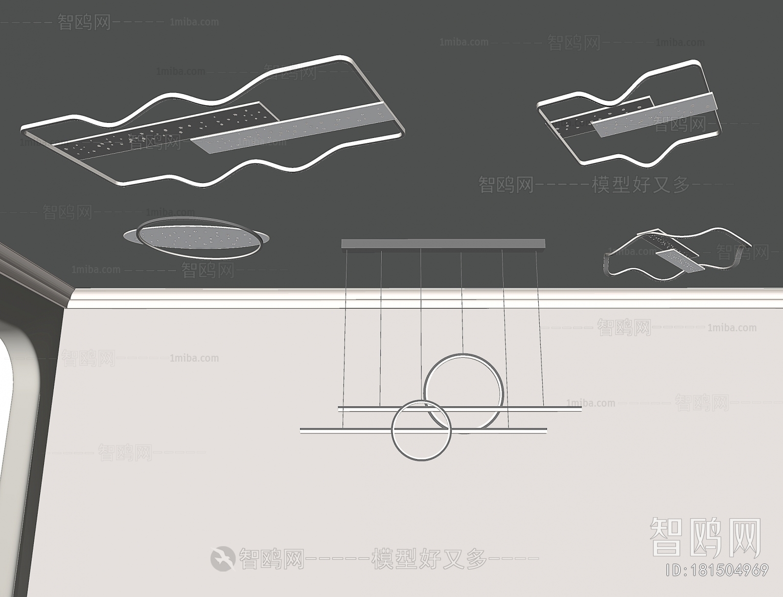 现代几何吸顶灯