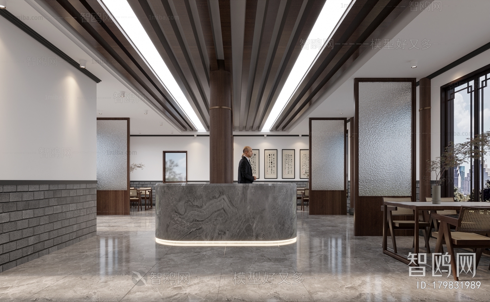 New Chinese Style Office Reception Desk