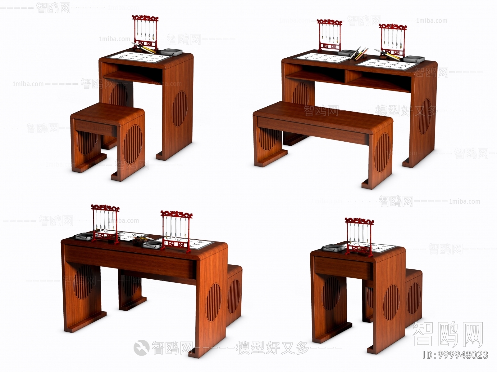 New Chinese Style Computer Desk And Chair