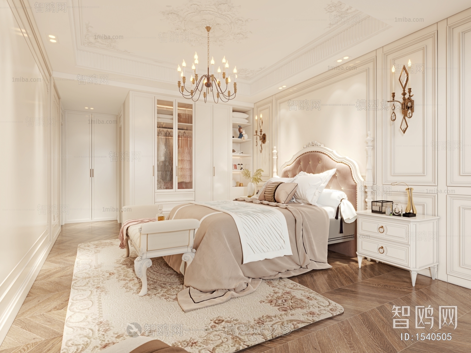 Simple European Style Bedroom