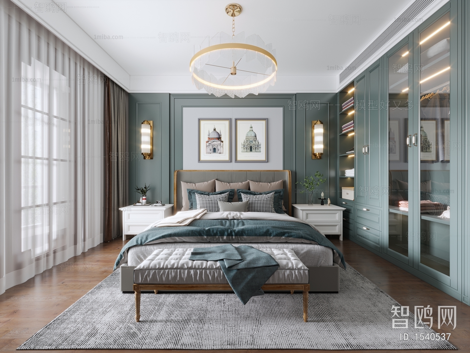 Simple European Style Bedroom