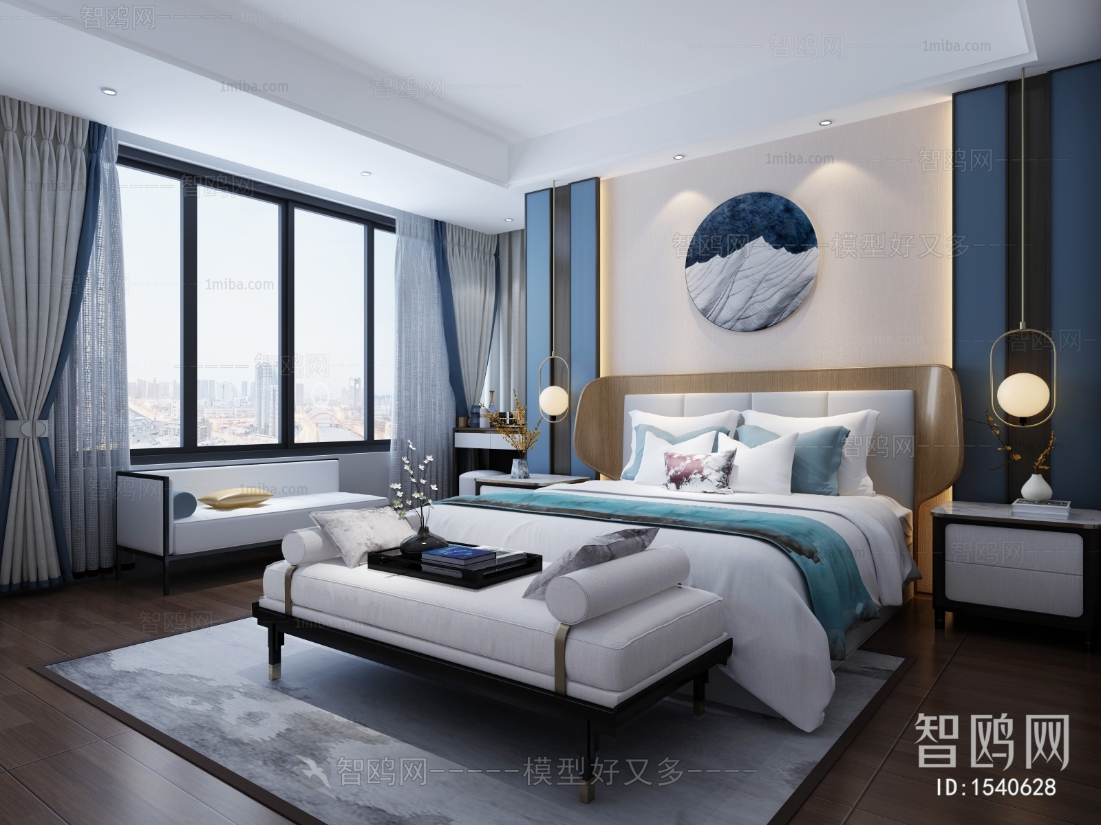 New Chinese Style Bedroom