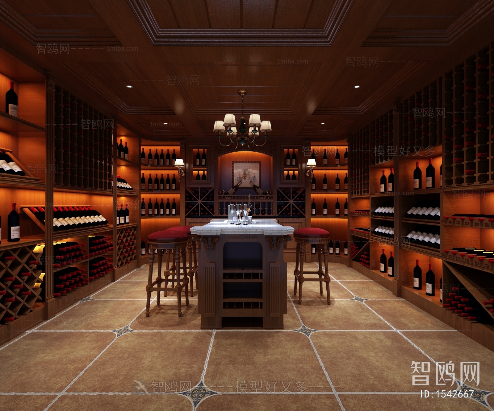 New Classical Style Wine Cellar/Wine Tasting Room