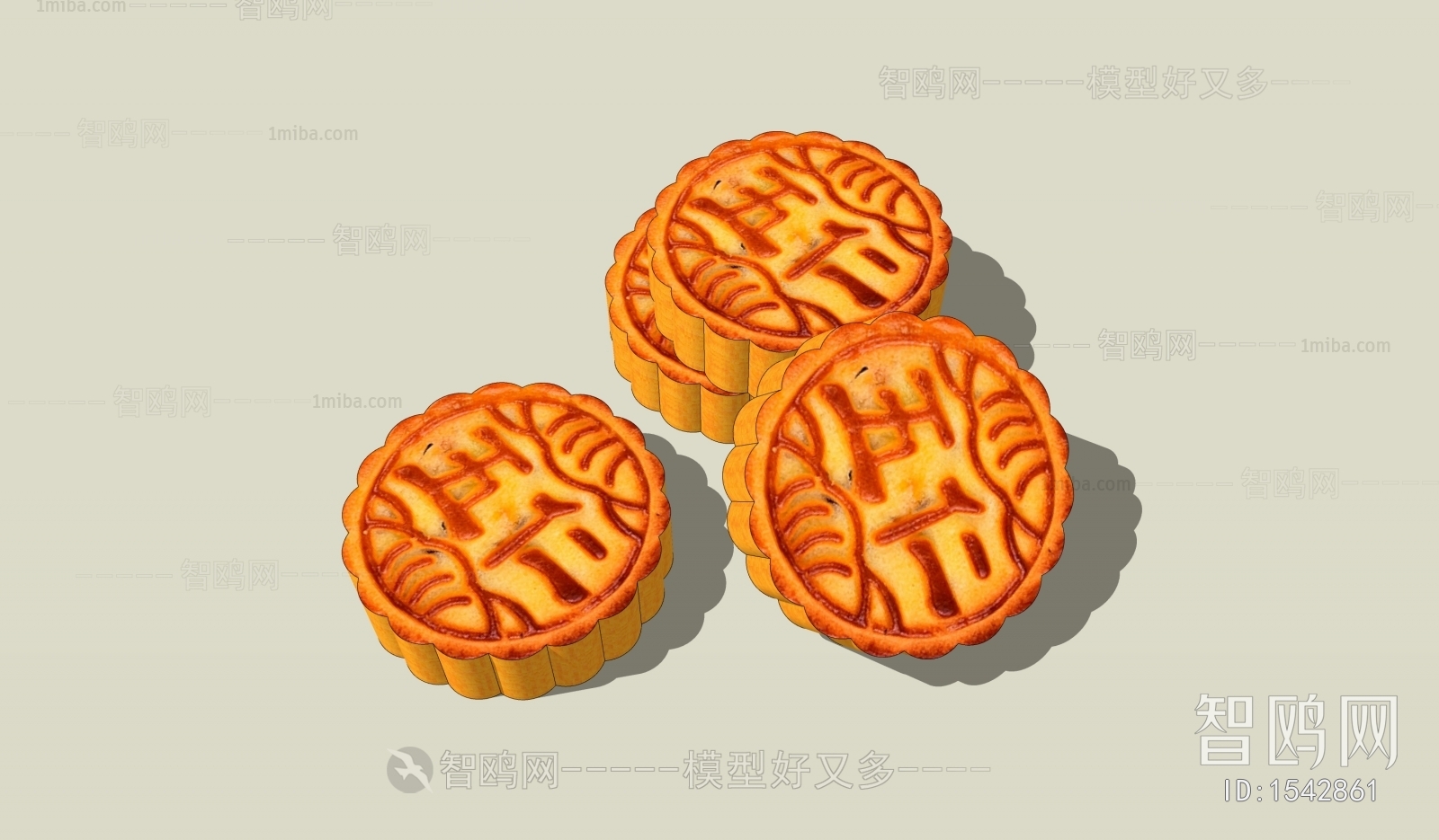 现代五仁月饼小吃点心