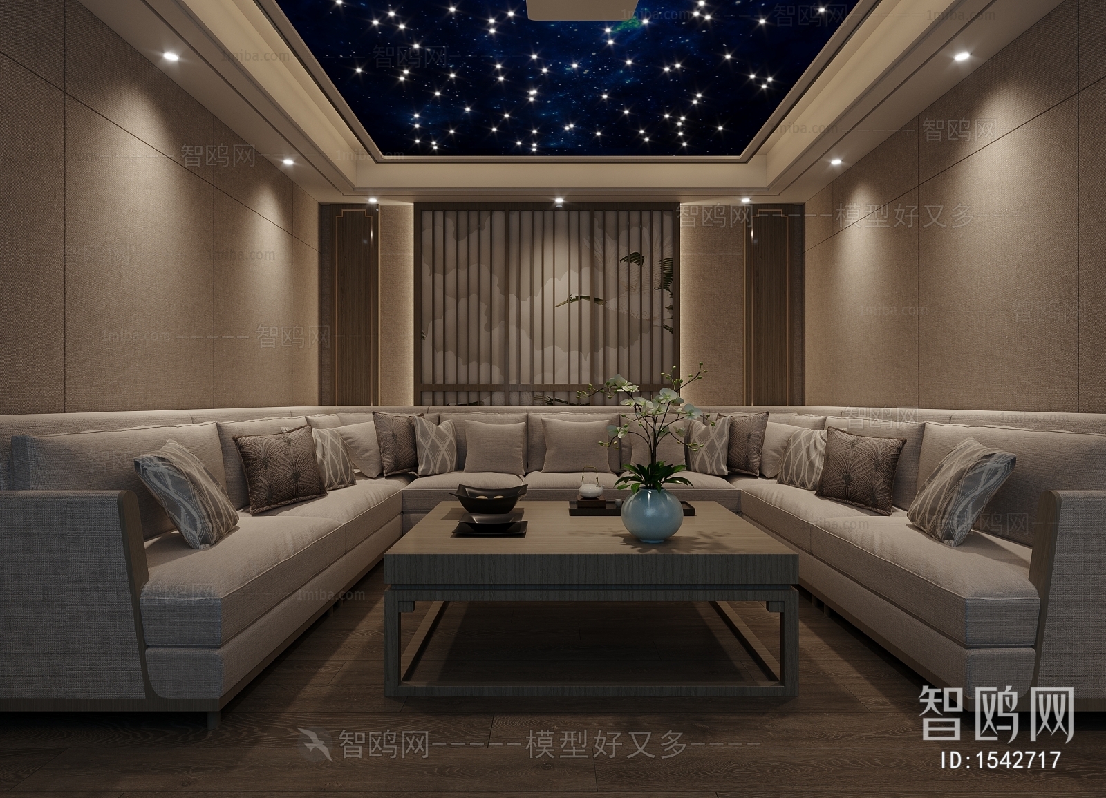 New Chinese Style Audiovisual Room