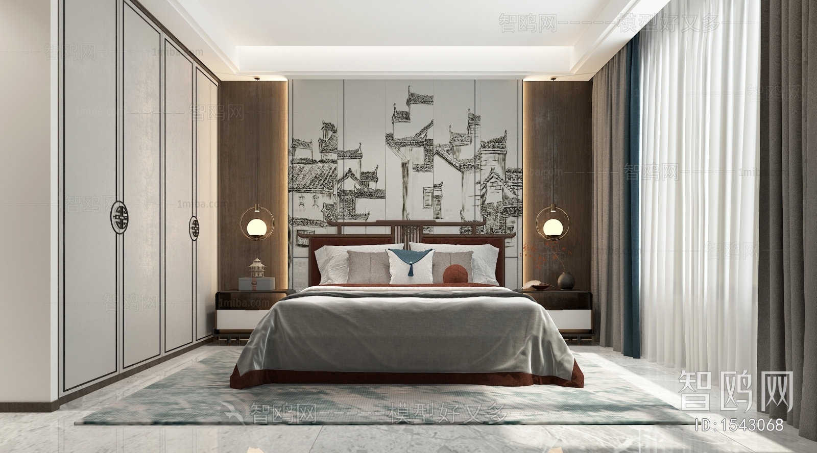 New Chinese Style Bedroom