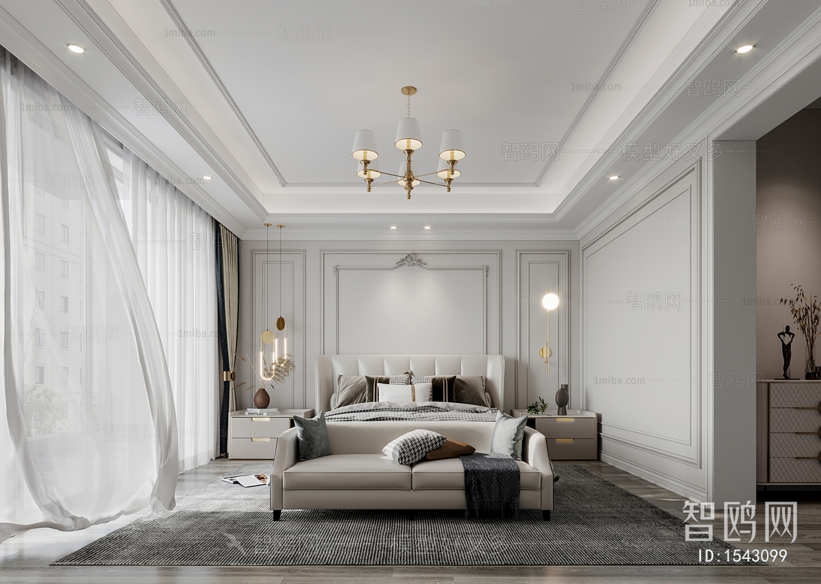 Simple European Style Bedroom