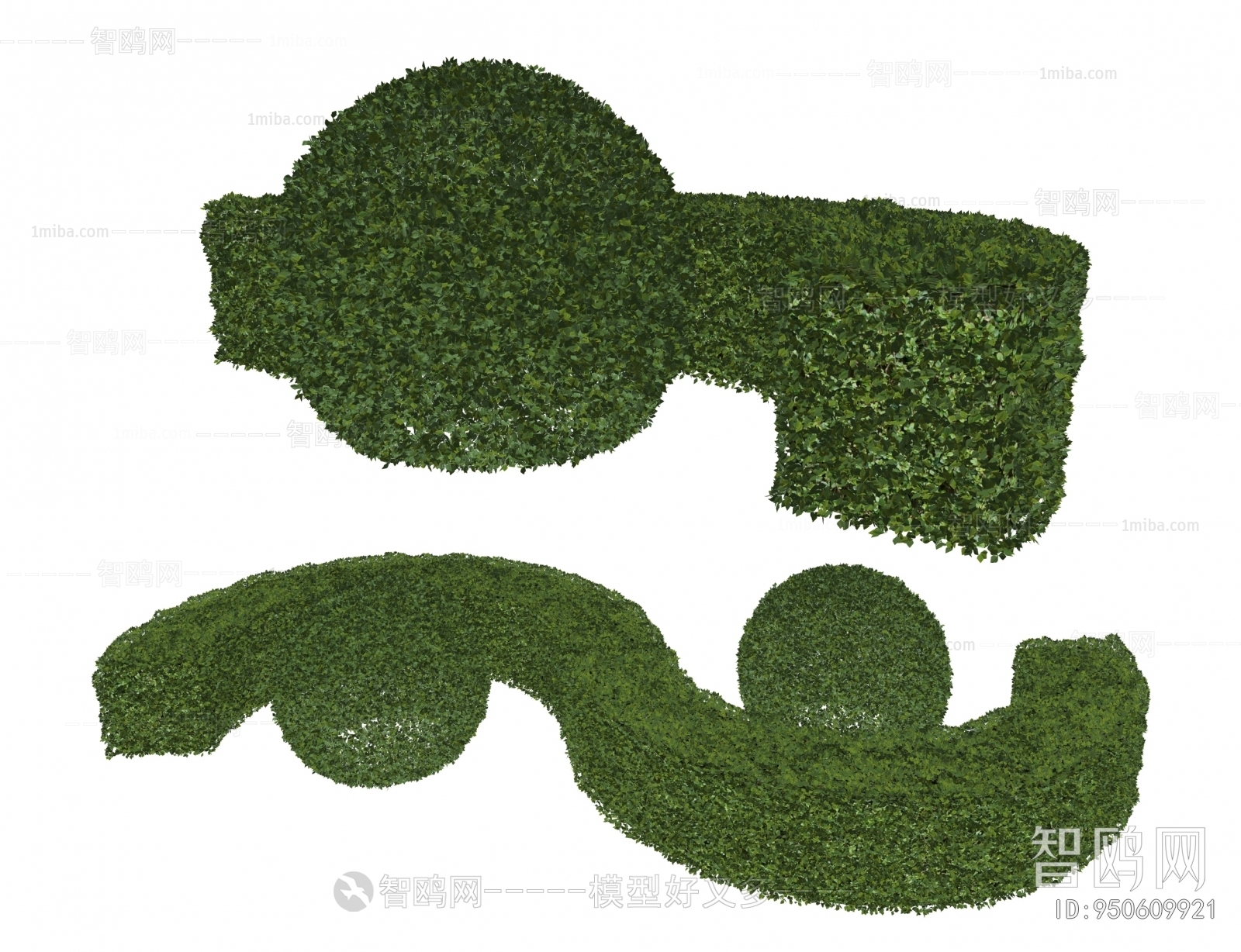 现代弧形灌木绿植