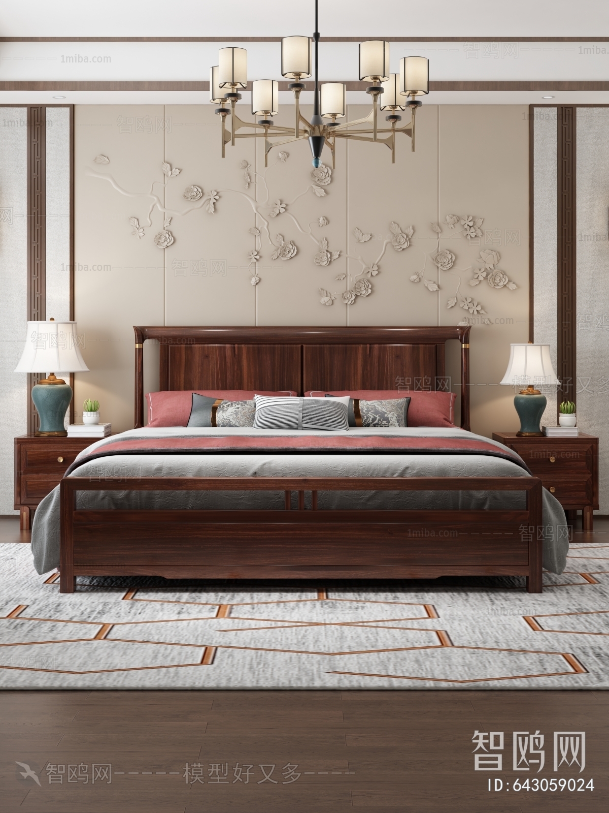 New Chinese Style Double Bed