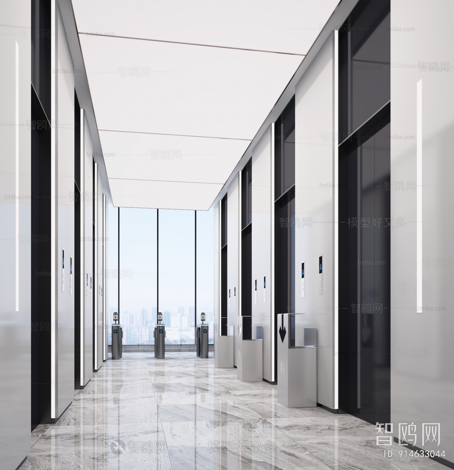 Modern Office Elevator Hall