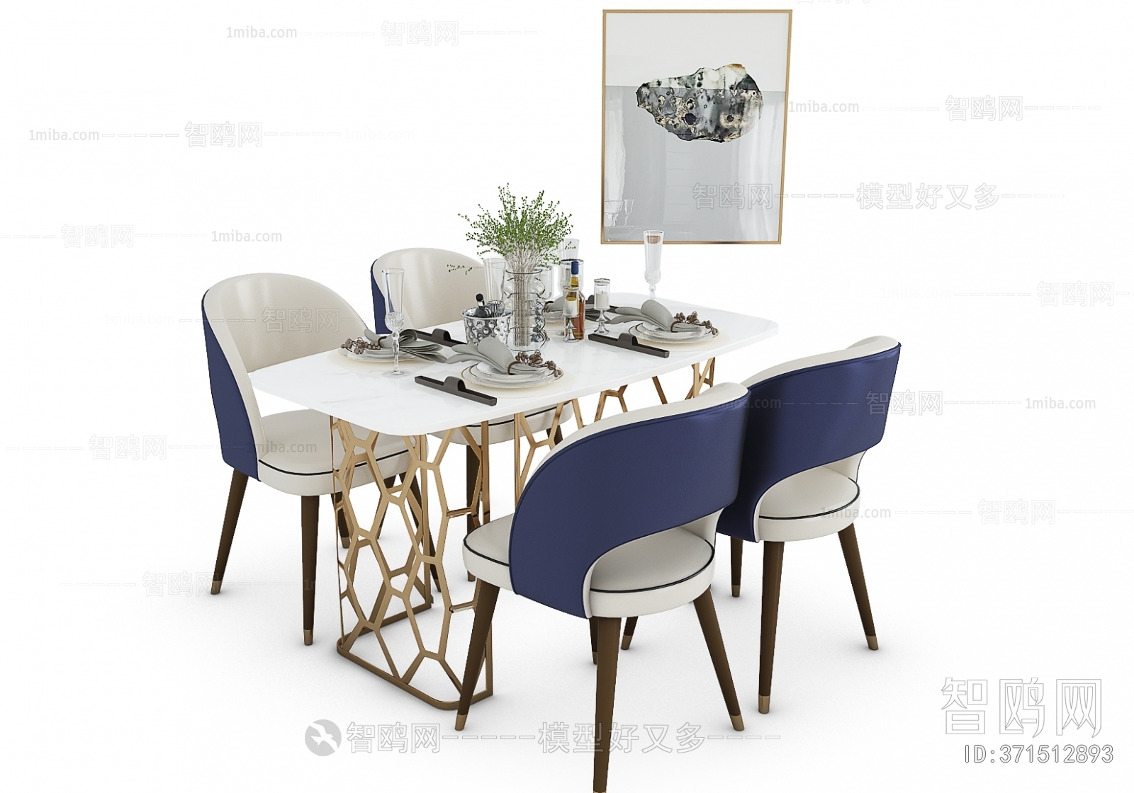 Simple European Style Dining Table And Chairs