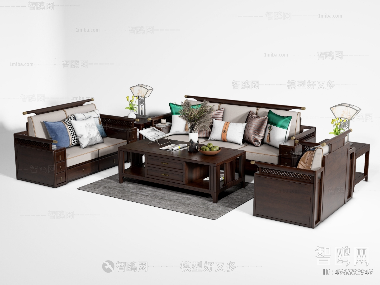 New Chinese Style Sofa Combination